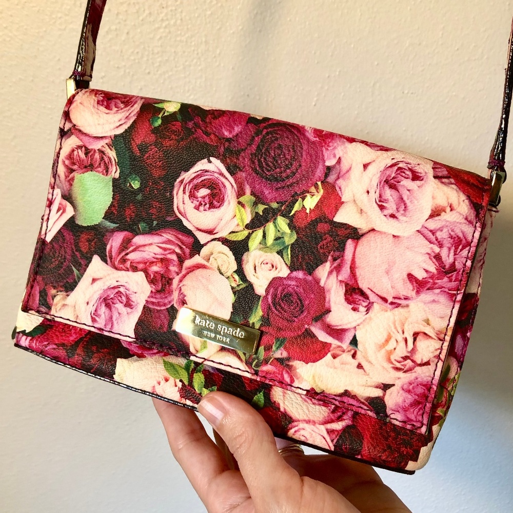 Kate Spade Floral Coming Up Roses Cross Body Purse